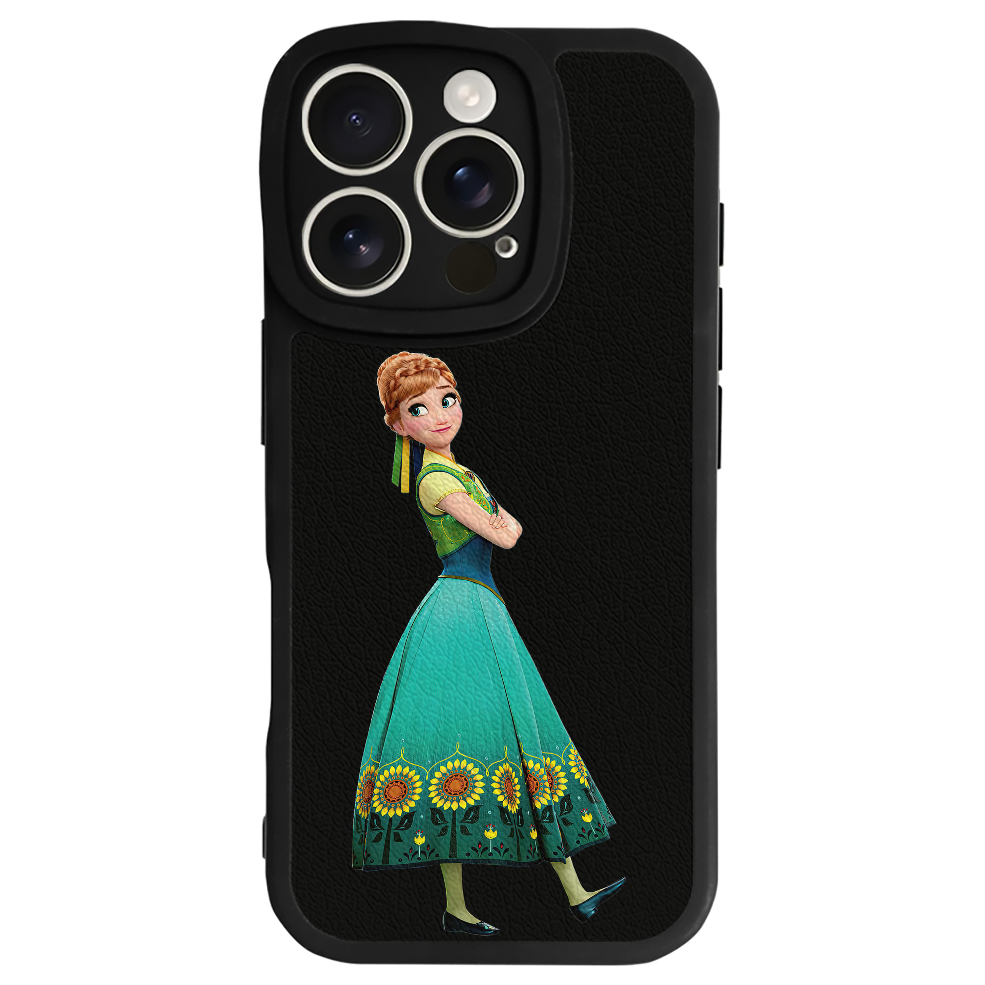 （画像用） アナと雪の女王 アンナ エルサ Frozen Anna Elsa 【iPhone 16シリーズ対応】シリコンスマホケース（レザー調） 材質：シリコン